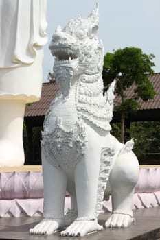White lion statue in thailand