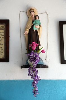 Virgin Mary with baby Jesus, Prem Dan, one of the houses established by Mother Teresa and run by the Missionaries of Charity in Kolkata, India on February 12, 2014.