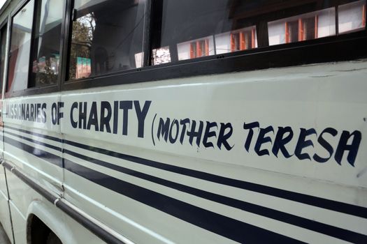 Missionaries of Charity (Mother Teresa) Ambulance, Kolkata, India on February 11, 2014.