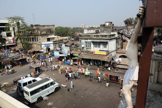 Crucifix on top of the Nirmal Hriday, Home for the Sick and Dying Destitutes, one of the buildings established by the Mother Teresa and run by the Missionaries of Charity in Kolkata, India on February 10, 2014.