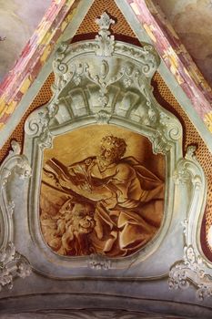 Saint Mark the Evangelist, fresco in parish Church of the Immaculate Conception of the Virgin Mary in Lepoglava, Croatia