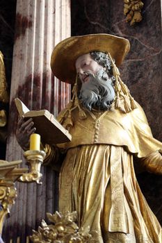 Saint Jerome on the main altar of Holy Cross, parish Church of the Immaculate Conception of the Virgin Mary in Lepoglava, Croatia