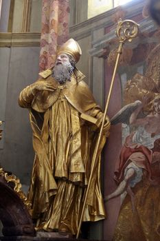 Saint Augustin on the main altar of Holy Cross, parish Church of the Immaculate Conception of the Virgin Mary in Lepoglava, Croatia