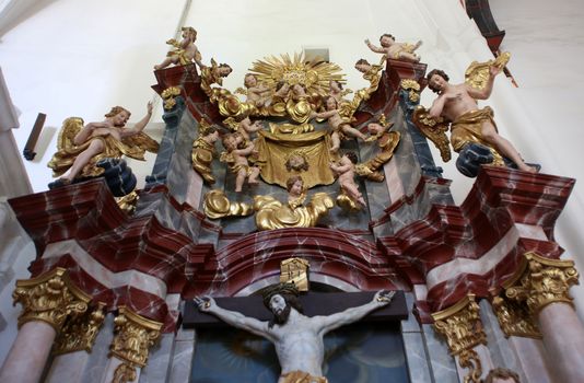 Angels on the altar of Holy Cross, parish Church of the Immaculate Conception of the Virgin Mary in Lepoglava, Croatia