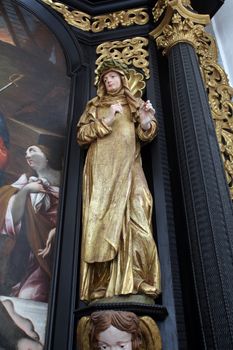Saint Teresa on the altar of Our Lady of Sorrows, parish Church of the Immaculate Conception of the Virgin Mary in Lepoglava, Croatia
