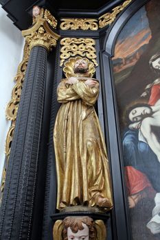 Saint Dominic on the altar of Our Lady of Sorrows, parish Church of the Immaculate Conception of the Virgin Mary in Lepoglava, Croatia
