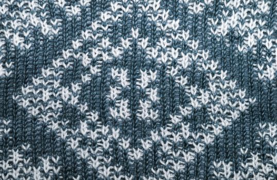 background knitwear. Knitted wool background with ornament, texture