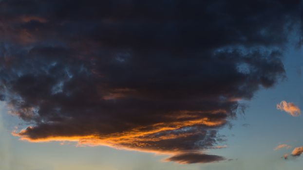 Natural background of  colorful sky during  sunset time. High resolution panorama.