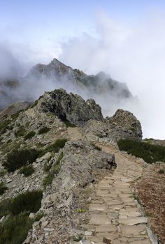 the high mountains at madeira island called pico arieiro, the top is 1818 meters above sea level