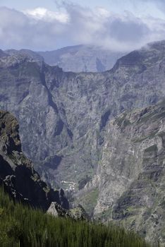 the high mountains at madeira island called pico arieiro, the top is 1818 meters above sea level