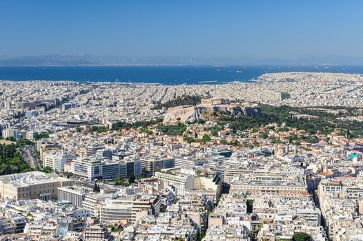 Cityscape of Athens, Greece made at morning from Lycabettus Hill