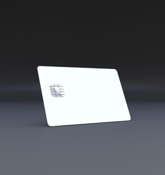 White plastic credit card, Mockup, dark,black background,3D rendering