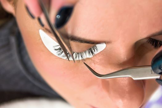 eyelash at the beauty salon, facials, make-up soft focus