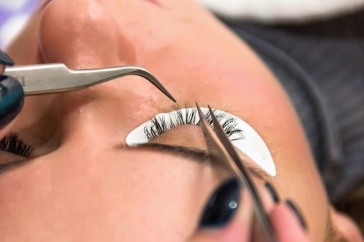 eyelash at the beauty salon, facials, make-up soft focus