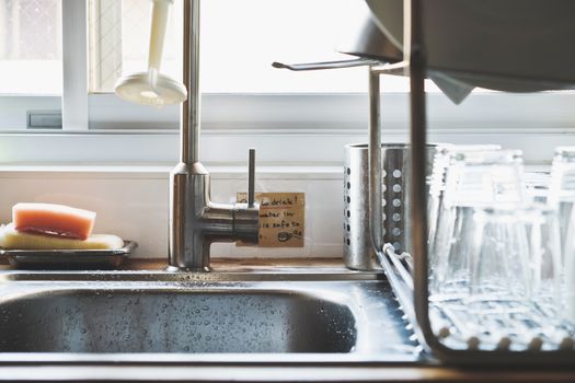 Interior detail of rural kitchen background