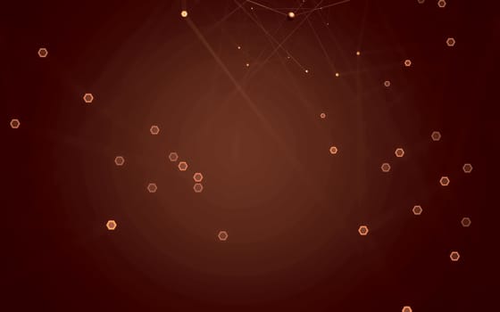 Abstract polygonal space low poly dark background with connecting dots and lines. Connection structure. 3d rendering