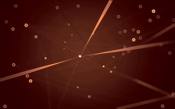 Abstract polygonal space low poly dark background with connecting dots and lines. Connection structure. 3d rendering