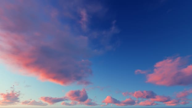 Cloudy blue sky abstract background, blue sky background with tiny clouds, 3d rendering

