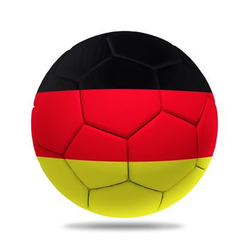 3D soccer ball with Germany team flag, isolated on white