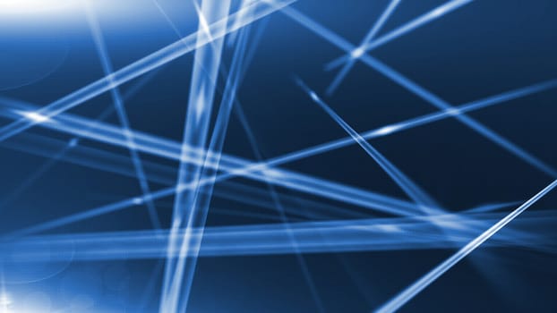 Bright lines in different direction with a blue background