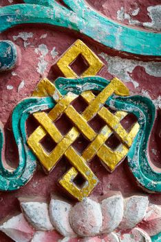 Golden endless knot in Nepal
