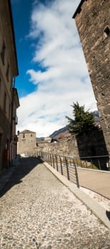 Ruins of the Roman Theatre in Aoste Italy .