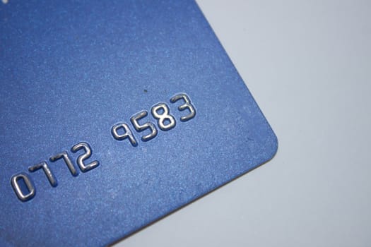 macro shot with old credit card.
