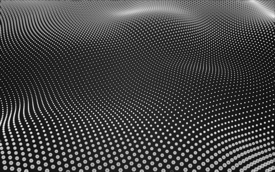 Abstract polygonal space low poly dark background with connecting dots and lines. Connection structure. 3d rendering