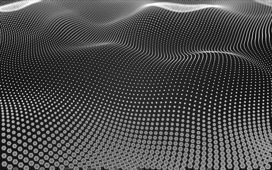 Abstract polygonal space low poly dark background with connecting dots and lines. Connection structure. 3d rendering