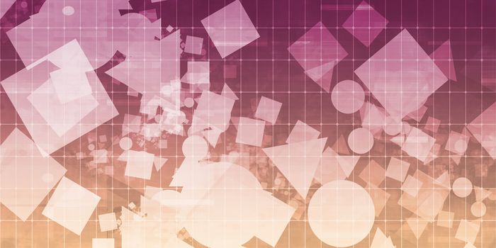 Technology Pattern Background with Circles Squares and Triangles