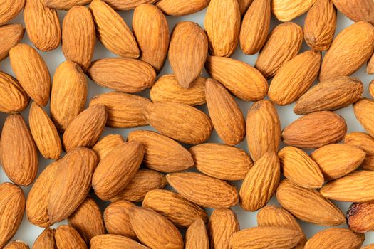 natural almond close up on a white background
