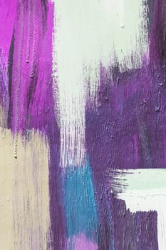 Hand painting purple and white abstract art painting