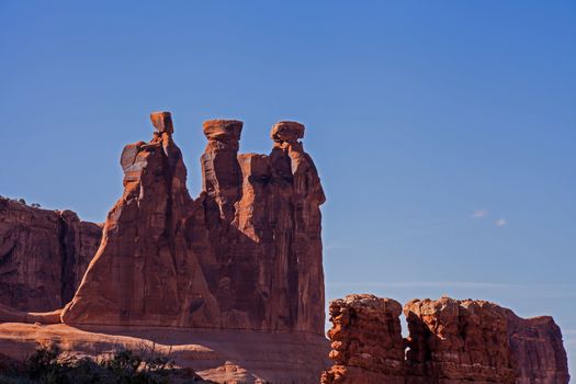 The Three Gossips Formation in Arches National Park, Utah.