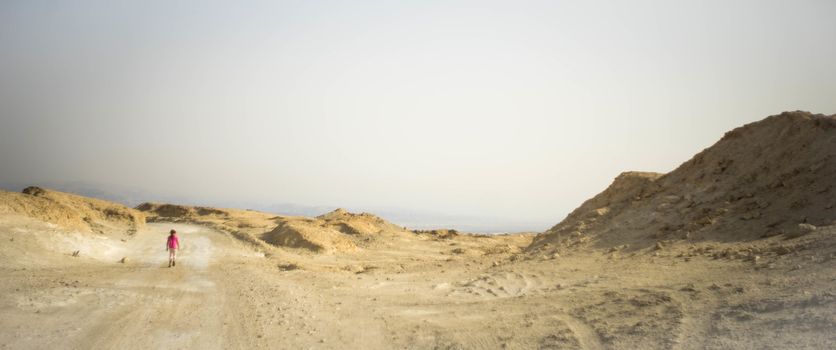 Travel in Israeli Judean desert with family