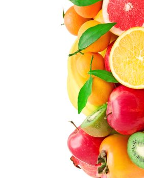 Set of fruits isolated on white background