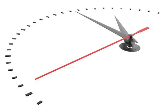 Clock and timestamp without numbers. Isolated. 3D illustration