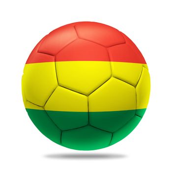 3D soccer ball with Bolivia team flag, isolated on white