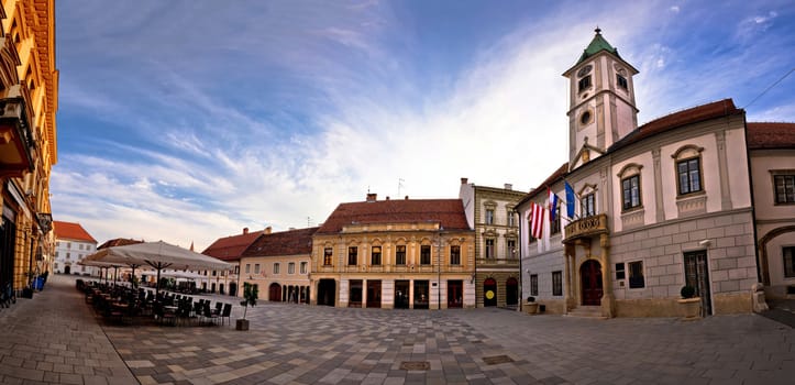 Baroque town of Varazdin main square panorama, northern Croatia