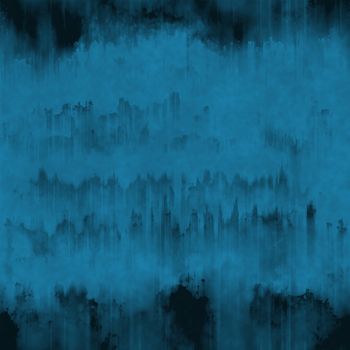 Blue abstract grunge surface texture background with uneven dark black paint ink runs and strokes 