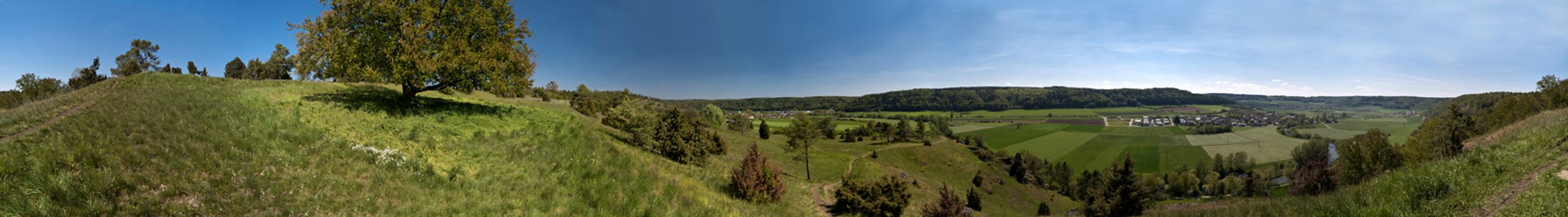 Panoramic View of the Altmuehltal in Germany
