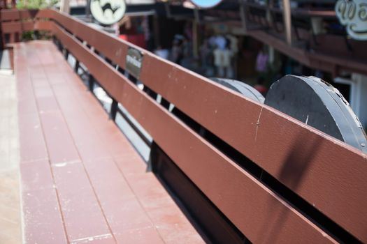 seat
Brown wooden old market in Thailand.