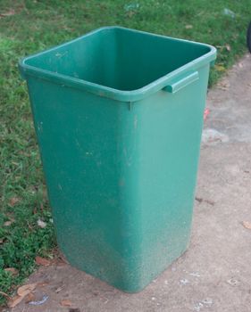 Green bin located in the park.