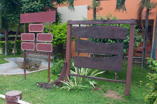 Wooden signs set