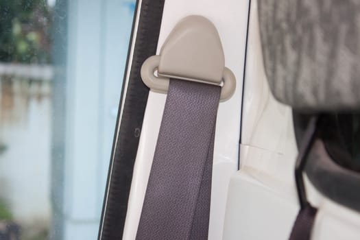 closeup automobile safety belt (seat belt)
