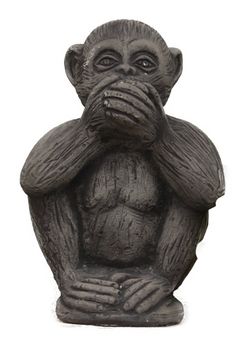 Black monkey statue Right arm cracks