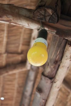 Light yellow straw hut in Thailand.
