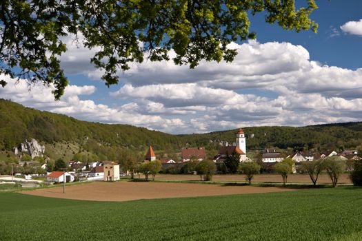 Dollnstein in the Altmuehltal in Germany