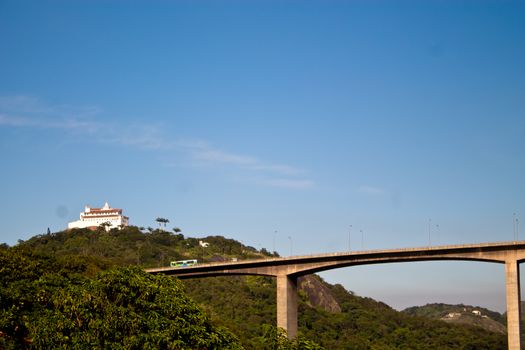 Third bridge and Penha Nunnery in Vila Velha Brazil