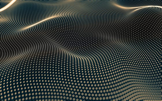 Abstract polygonal space low poly dark background with connecting dots and lines. Connection structure. 3d rendering