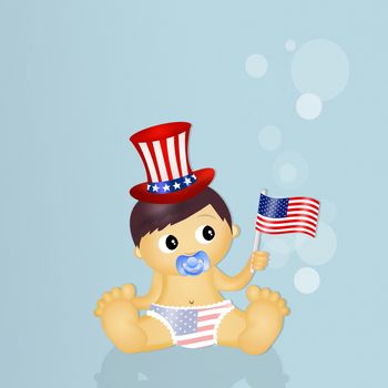 baby celebrating July 4th